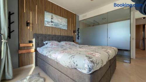 Double box-spring bed in the master bedroom at Casa Los Narejos