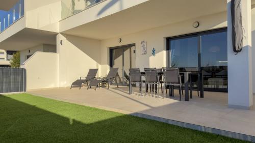South-facing private garden and covered terrace at Casa Los Narejos